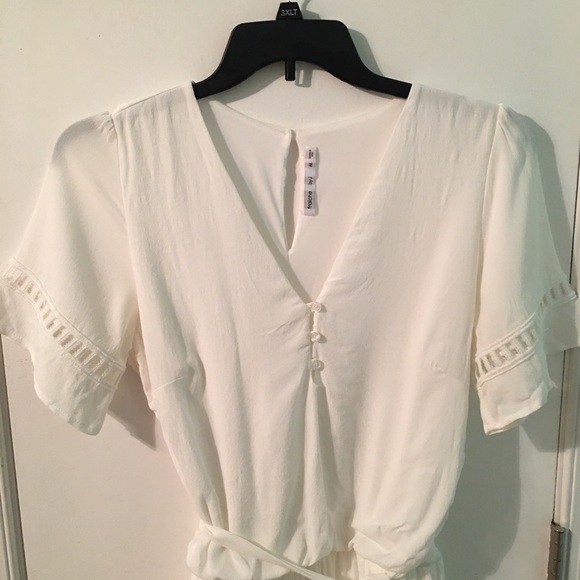Fraiche By J Lace Inset Romper 